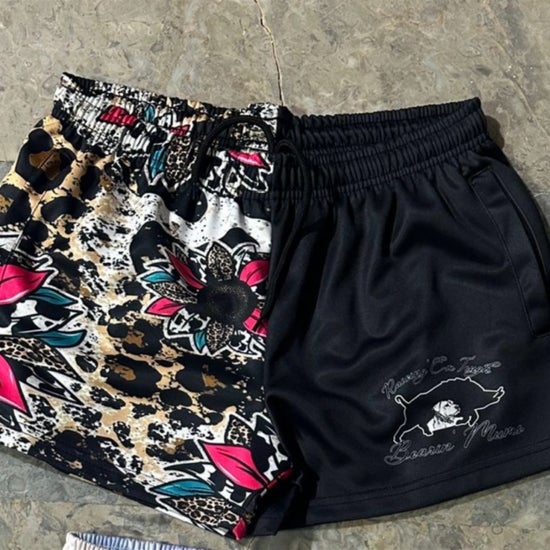 Footy Shorts - Boarin Mums Sunflower Camo