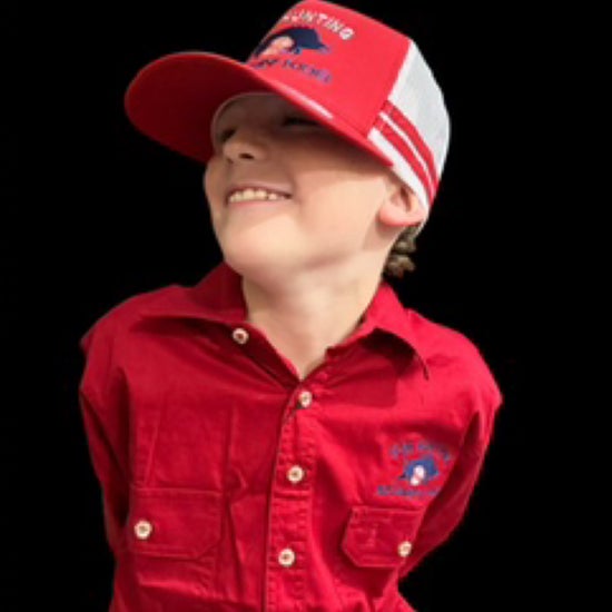 Pilbara Kids Work Shirt ~ Red